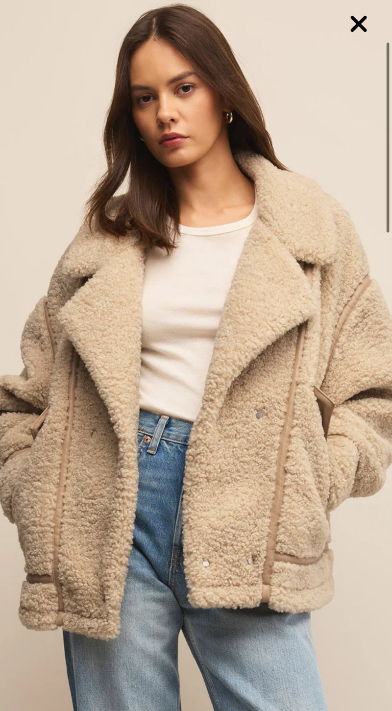 Ari Sherpa Coat Fossil