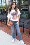 Football Cheetah Bow Graphic Tee