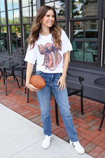 Football Cheetah Bow Graphic Tee