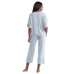 Dream Relaxed V Neck with Capri Lounge Set Softies- Surf