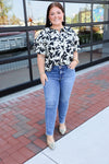 Black & White Floral Blouse