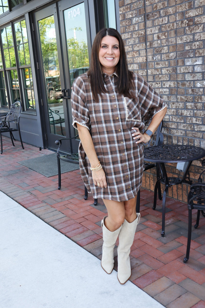 Fall Plaid Shirt Dress