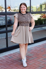 Leopard Top Detail Dress