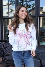 Pickleball Pink Bow Sweatshirt