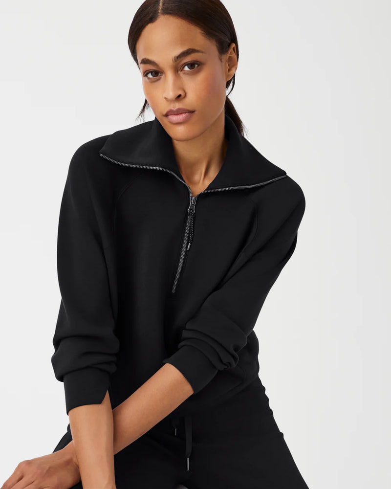 Spanx AirEssentials Half Zip - Very Black