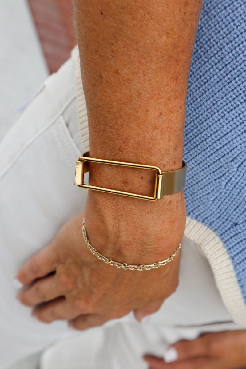 Link Gold Cuff Bracelet