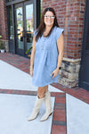 V Neck Denim Dress