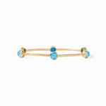 Julie Vos Milano Luxe Bangle - Gold - Iridescent Aquamarine Blue M