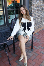 Button Up Bow Sweater