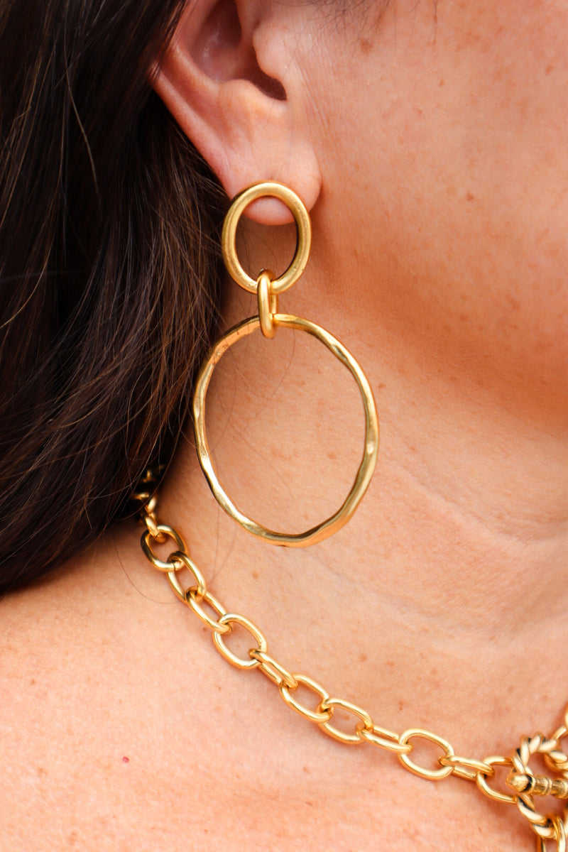 Hammered Circle Earrings