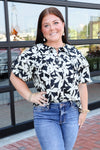 Black & White Floral Blouse