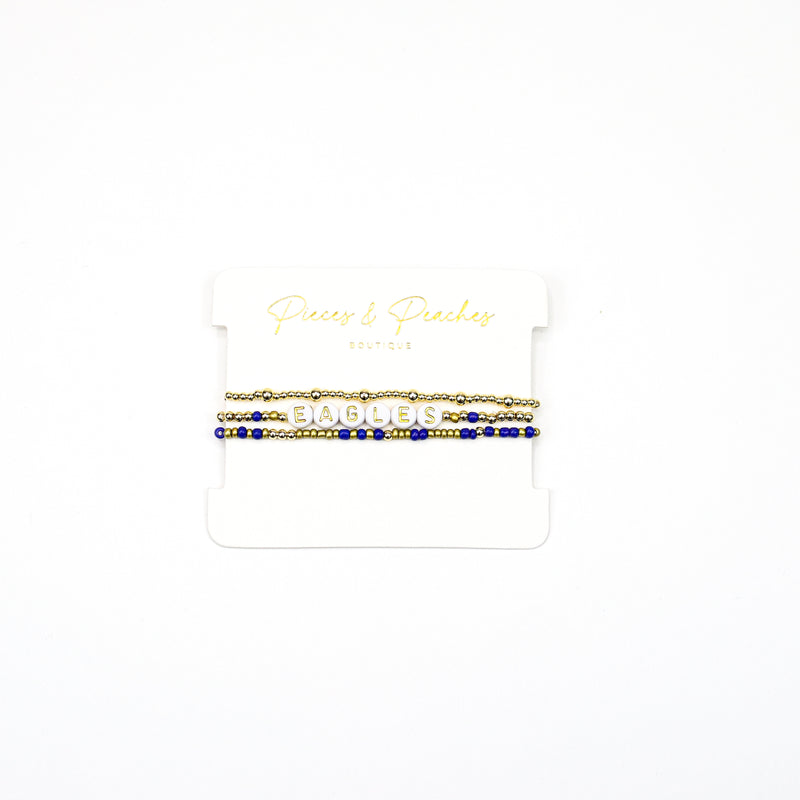 14K gold-filled Collegiate Spirit Stack Bracelet featuring gold beads Georgia Southern