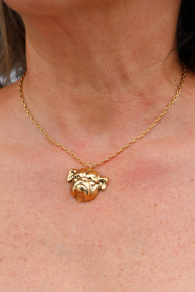 Bulldog Pendant Necklace