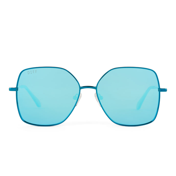 DIFF Iris Turquoise Metallic Sunglasses