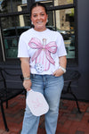 Pickleball Pink Bow Graphic Tee