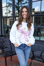 Pickleball Pink Bow Sweatshirt