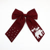 Go Team Bow - Oversized collegiate-style bow in Alabama team colors, perfect for game days, tailgates, and spirited outfits. Features a sturdy alligator clip for secure wear.