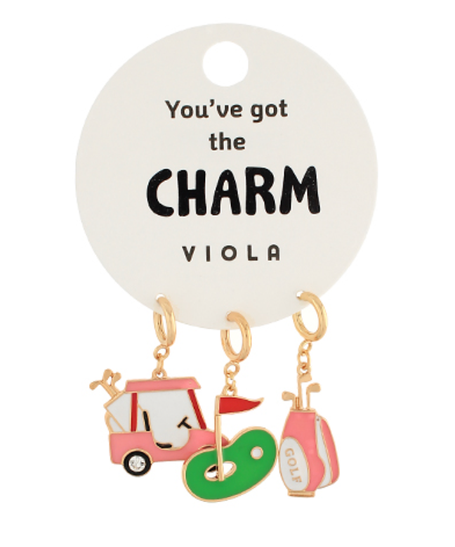 Golf Charm Set with 3 golf charms