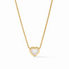 Heart Delicate Necklace -Iridescent Clear Crystal