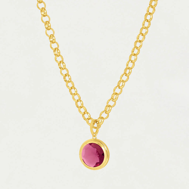 Signet Pendant Necklace - Vivid Pink