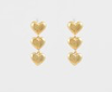 Gold Heart Trio Chain Earrings