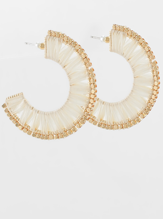 Raffia Ruffles Hoops