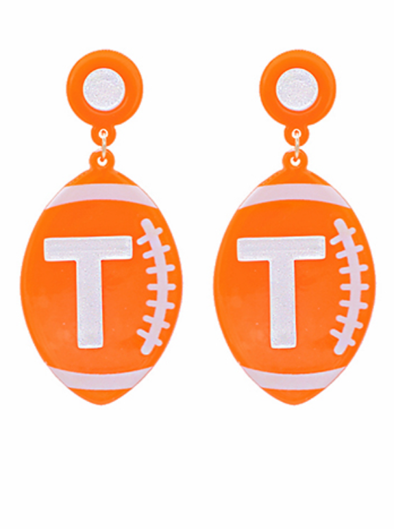 Go Team Acrylic Football Earrings