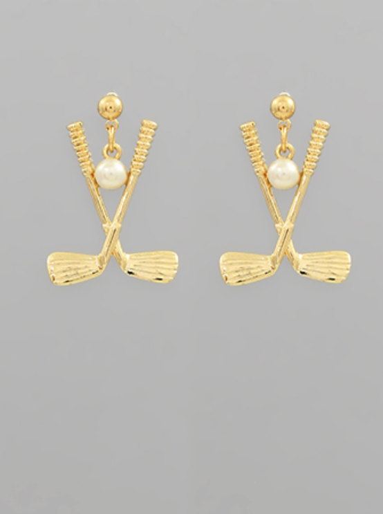 Crossed Clubs Earrings