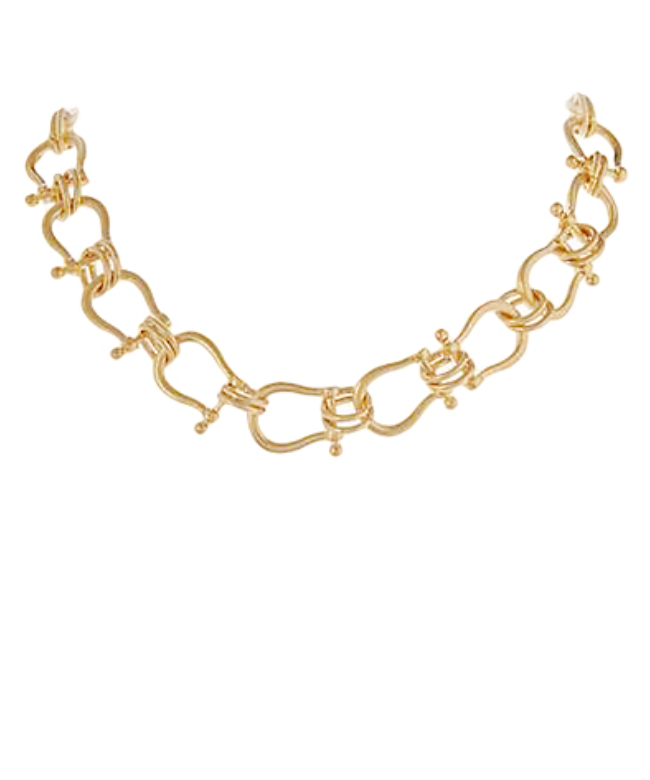 Geometric Linked Chain Necklace