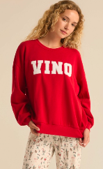 Vino Fleece Top - Haute Red