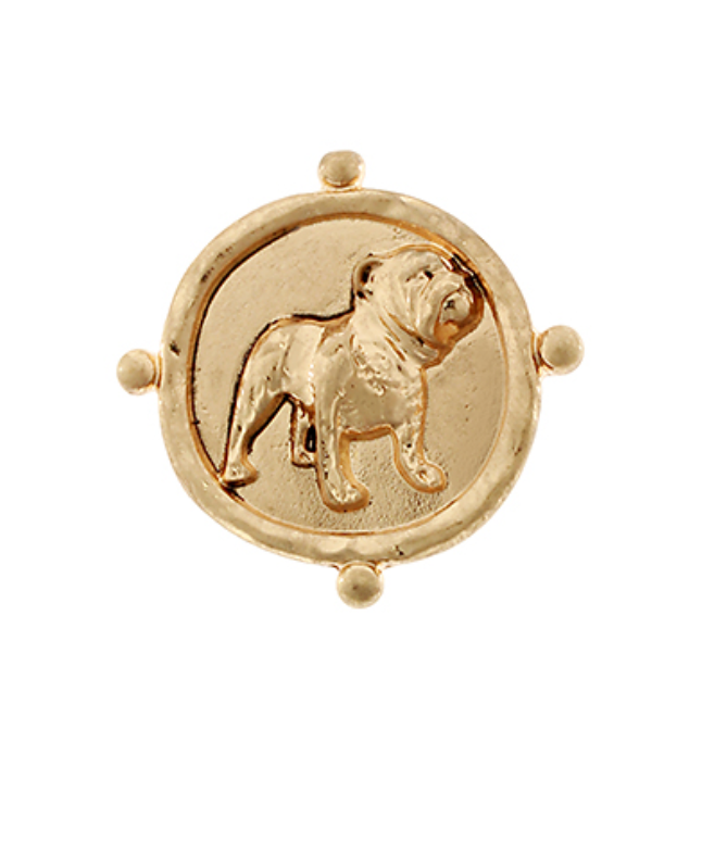 Standing Bulldog Brooch