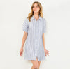 Short sleeve striped mini dress