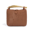 Willow Woven Handbag with gold handle, stylish woven pattern