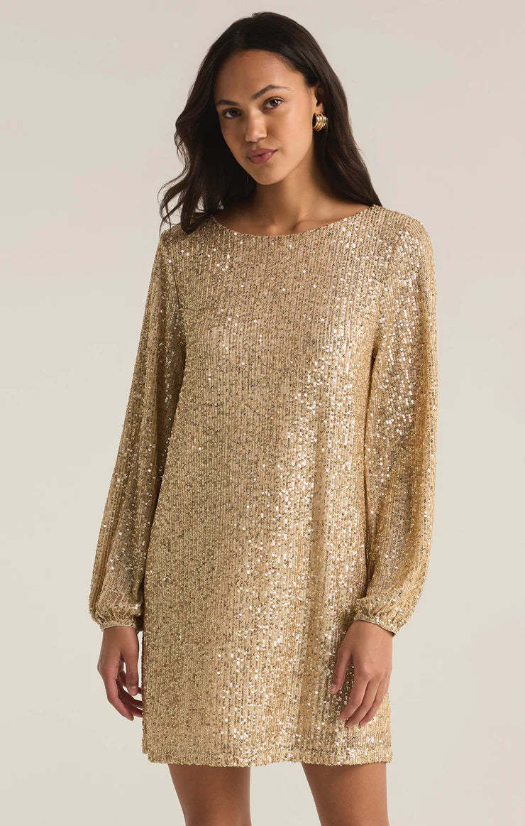 Andromeda Sequin Dress - Silver Champagne