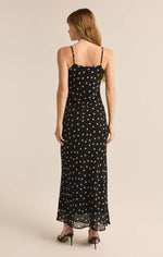 Cecily Polka Dot Slip Maxi Dress - Black