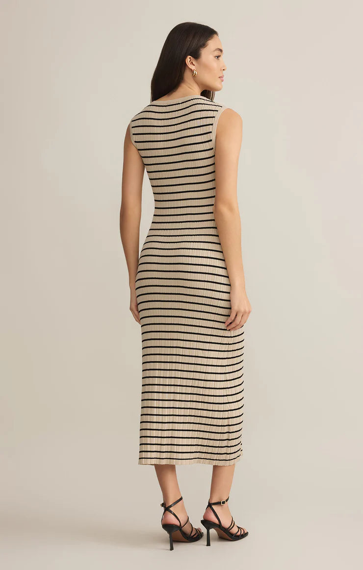 Giselle Stripe Midi Dress - Bandshell