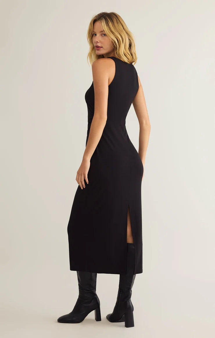 Adison Second Skin Midi Dress - Black