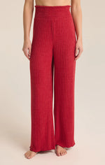 Dawn Smocked Rib Pants - Haute Red