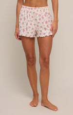 Amour Ditsy Pointelle Shorts - Bone