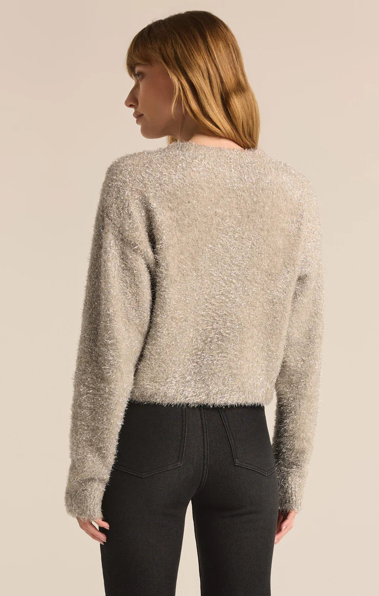 Tinseltown Cropped Sweater - Champagne