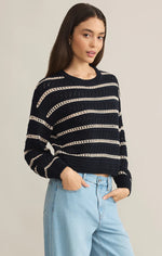 Z Supply Estero Stripe Cropped Sweater