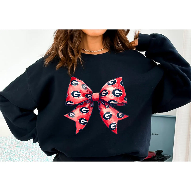 Georgia Bulldogs Coquette Bow Sweatshirt Football Ga