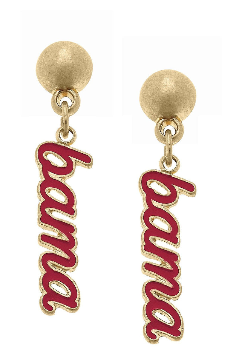 Alabama Crimson Tide Enamel Script Earrings