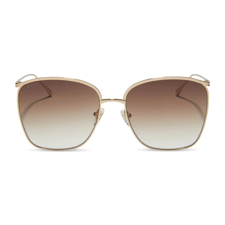 Diff Vittoria-Gold Brown Gradient Polarized Sunglasses