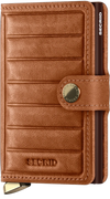 Premium MiniWallet Emboss Lines Cognac