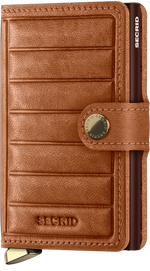 Premium MiniWallet Emboss Lines Cognac